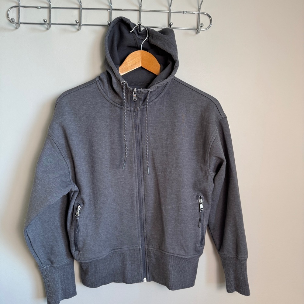Old Navy Active Dynamic Fleece Women's Full Zip Hoodie Jacket Gray Small School‎